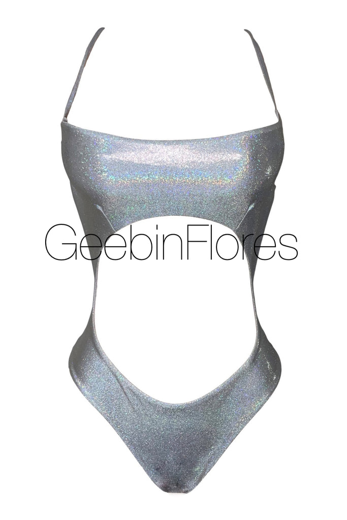 Silver Strappy Candela Monokini Set (MADE TO ORDER)