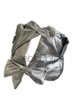 Silver Metallic Brocade Bow Skirt