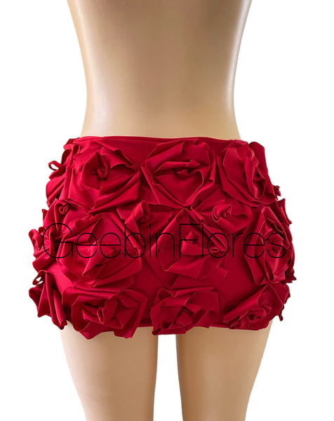 Red Rose Mini Skirt