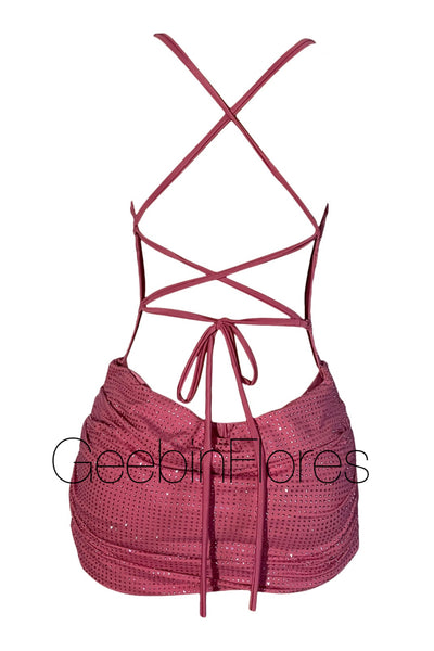 Petina Pink Rhinestone Dress