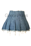 Delia Pleated Denim Skirt