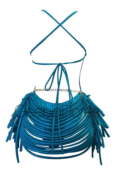 Turquoise Strappy Candela Monokini Set (MADE TO ORDER)