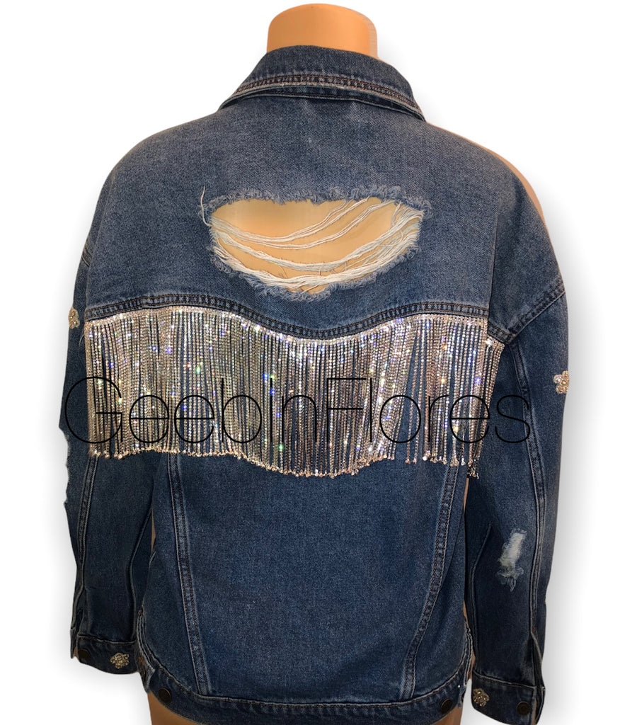 Embellished Oversized Denim Jacket