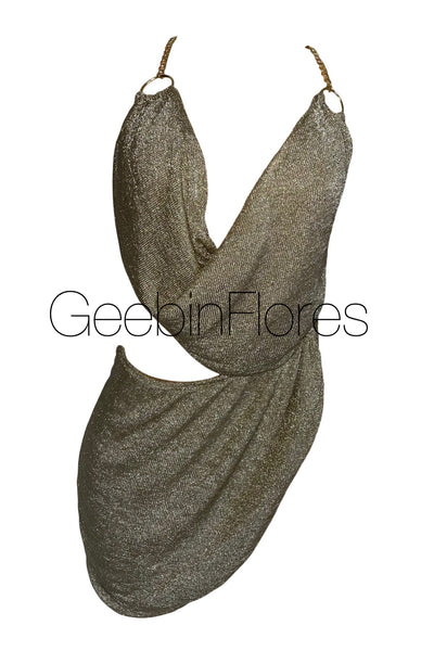 White Clasp Garter Dress – Geebin Flores