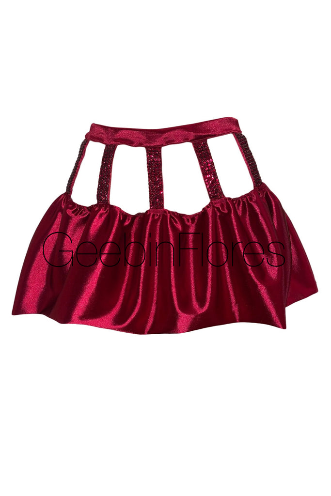 The Brielle Cut Out Skirt (Wine)