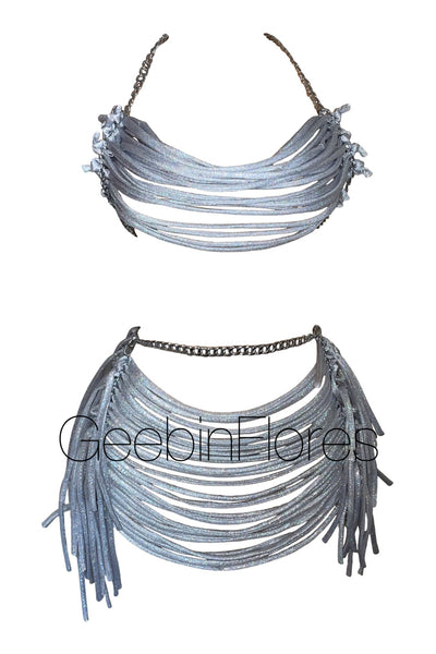 Silver Strappy Candela Set (MADE TO ORDER)