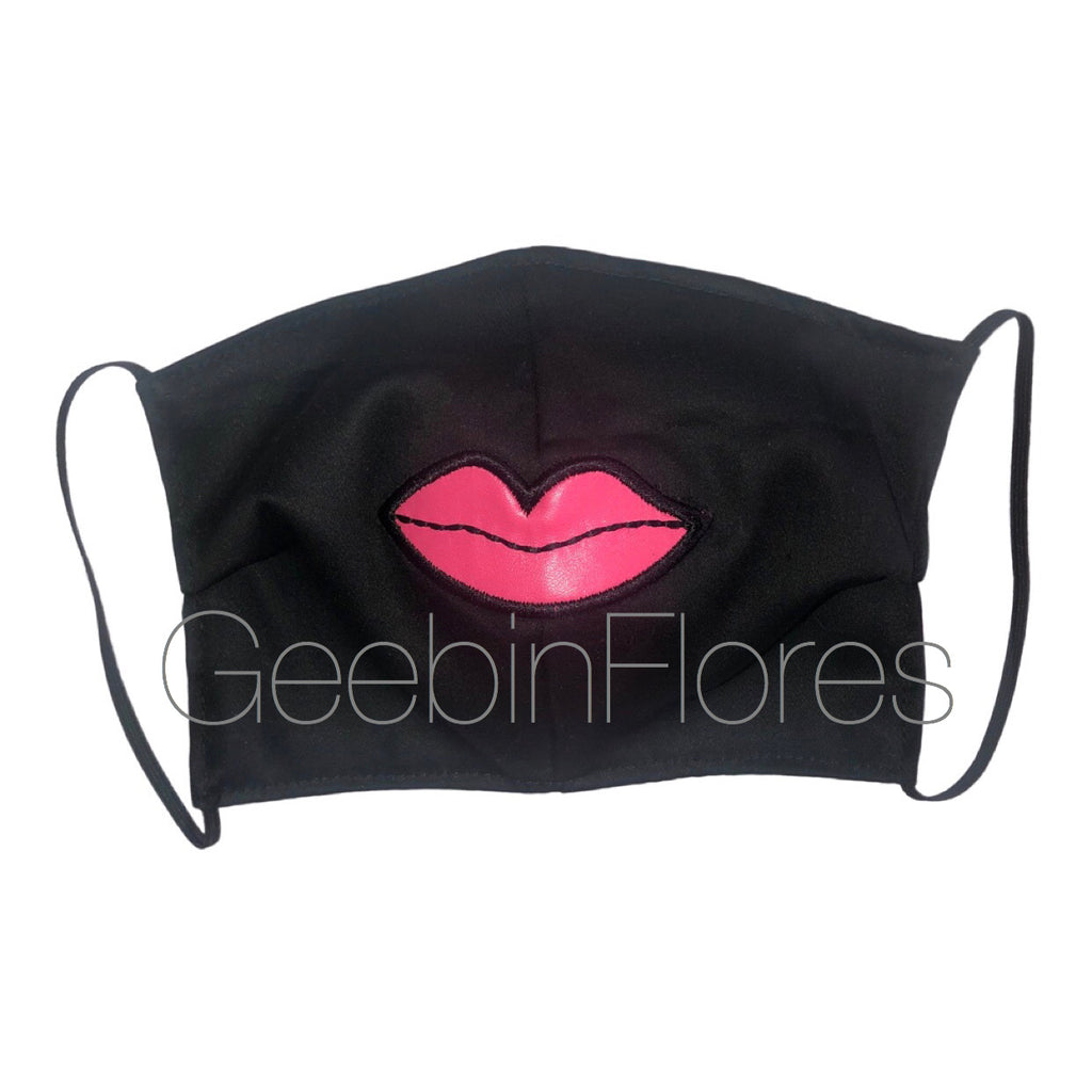 Black/Pink Lip Face Mask