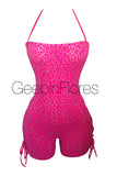 Hot Pink Tamra Lace Up Romper